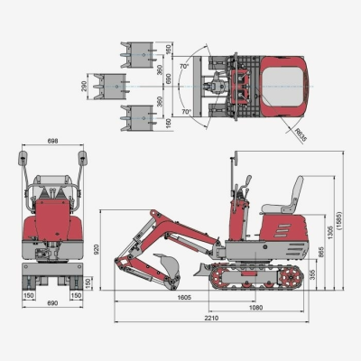 Mini-Escavatore EAG100T 